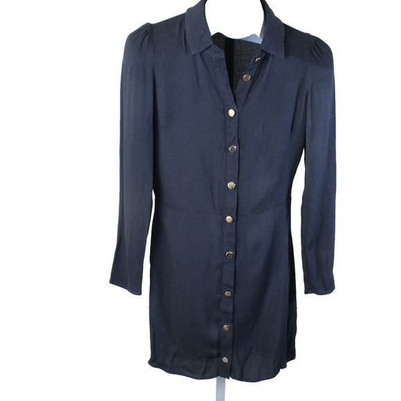 Reformation Dress Womens Size 4 Black Button Front Classic Preppy Career - Picture 1 of 6